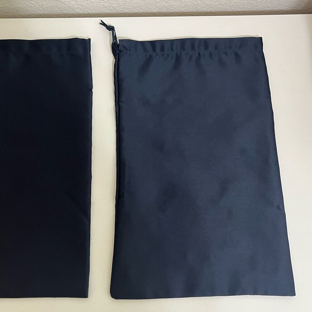 PRADA Navy Blue Satin Shoe Drawstring Dust Bags 8.5" x 13.5" Set of 2 - Picture 10 of 14